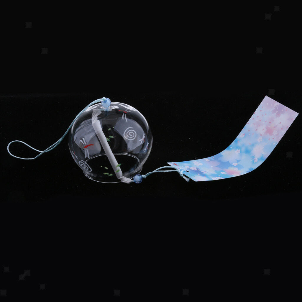 Japanese Style Printed Glass Wind Chime Garden Home Decor Wind Bells 7x6cm1#