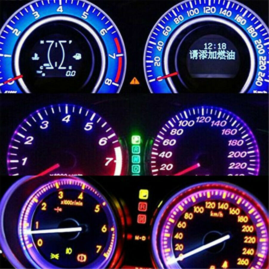 50Pcs T5 B8.5D 5050 SMD LED Indicator Gauge Dashboard Dash Side Lights Bulbs