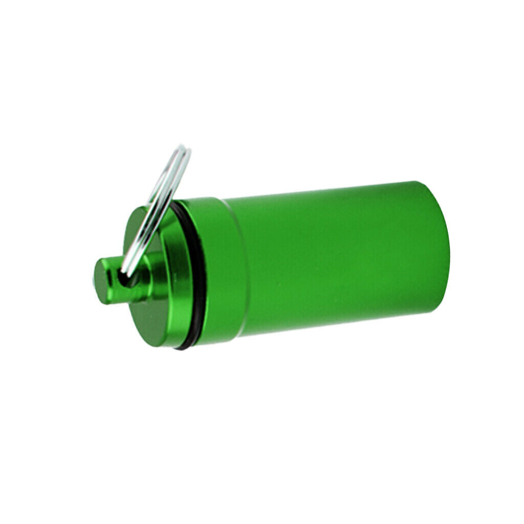 2 Pieces Airtight Pill Box Case Holder Containers Capsule Bottles Keychain