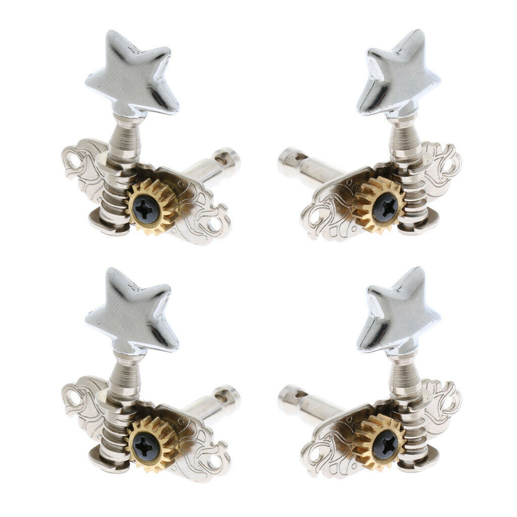 4x Guitar Tuning Peg Machine Head for Ukulele Replacement Parts Star-shaped