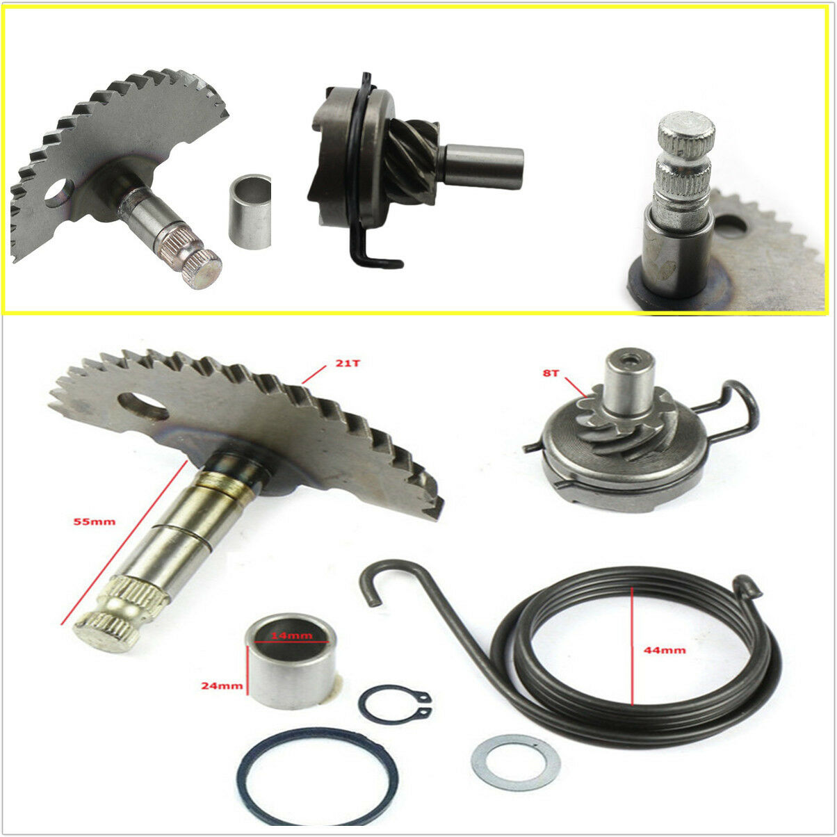For 49cc 50cc 80cc GY6 Scooter Moped Kick Starter Start Shaft Idle Gear Spring