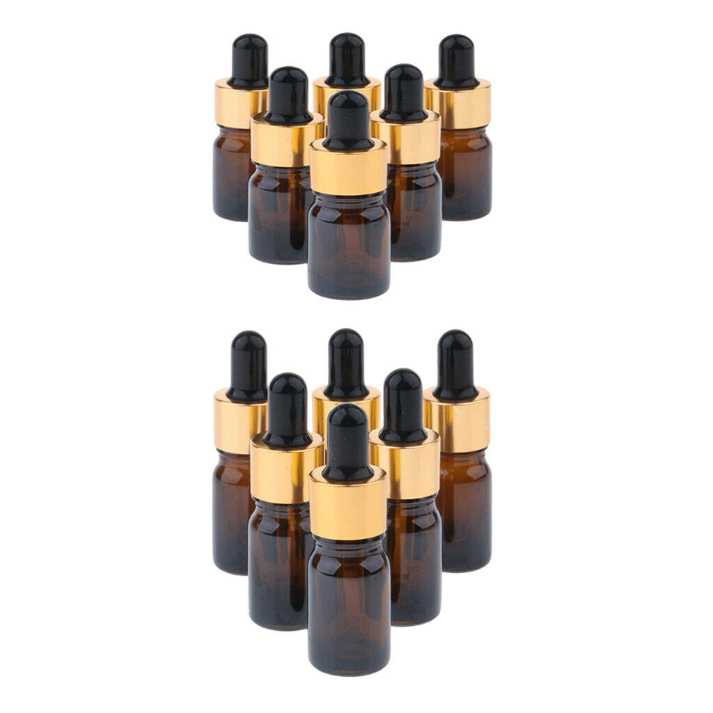 12X Empty Dropper Bottles Refillable Essential Oil Cosmetics Jar Cannings