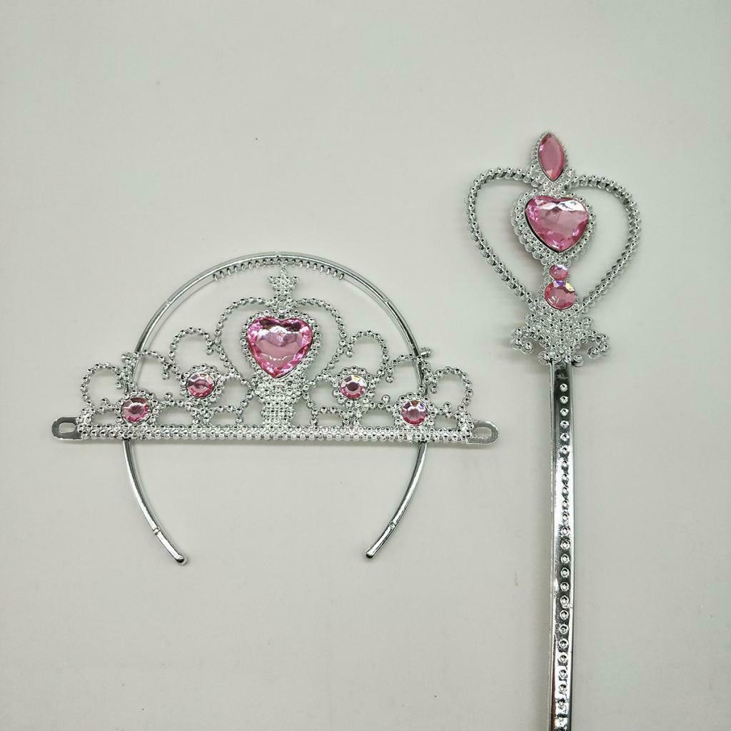 3Sets Cute Kids Princess Belle Costume Props Wand Tiara Jewerly Kit Holiday