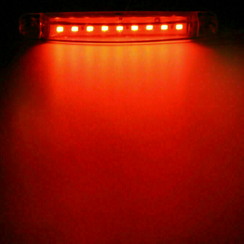50x Red LED Side Marker Lamp Clearance Trailer Light Indicators Truck Van 12/24V