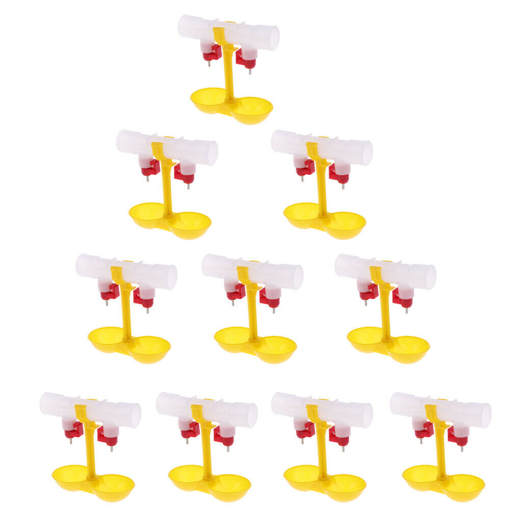 10x Double Feeder Drinker Chicken Drinking  Cup Chickens Hens Ducks