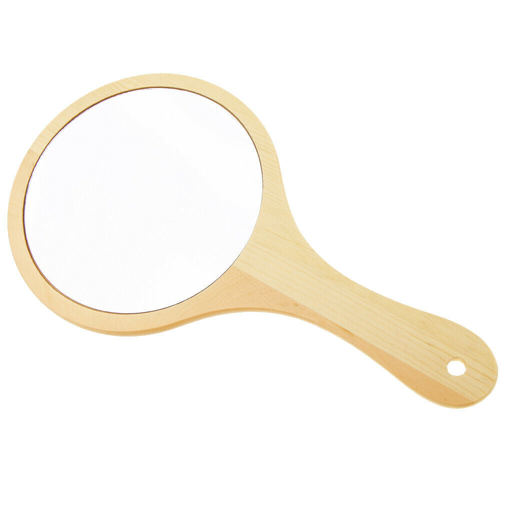 Portable Wooden Hanging Mirror Hand Mirror Professional Hairdressing Comb Hair