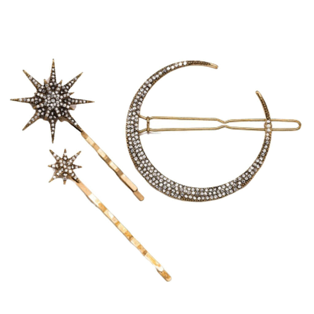2X Hairpin Hair Clip Wedding Bridal Party Charms French Barrette 1.5cm,Crystals