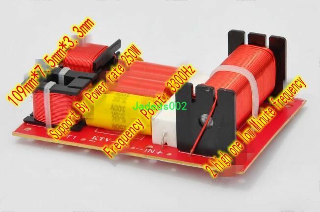 1pcs 250W Audio crossover KTV Speaker Frequency divider Dual treble One bass