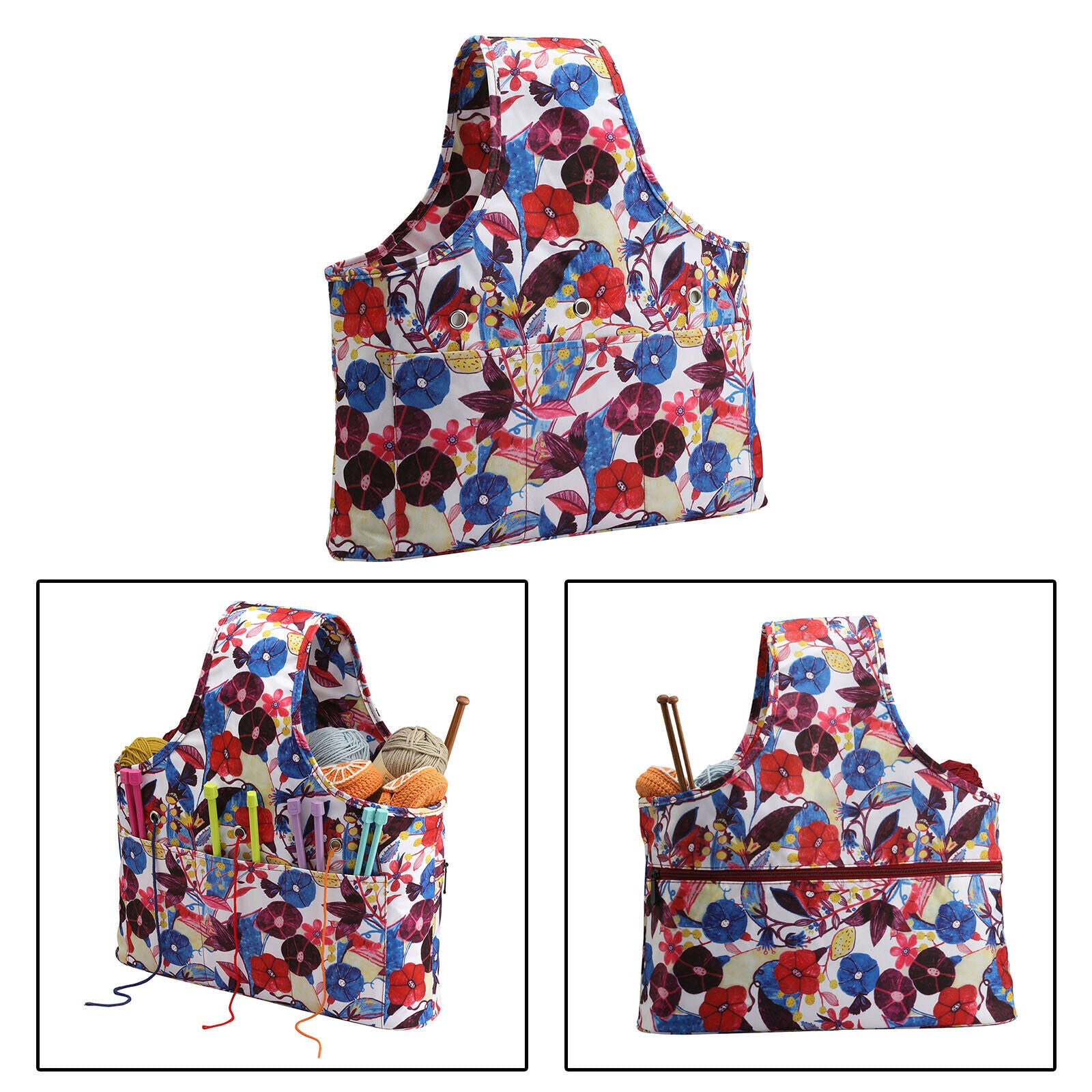 Travel Wrist Bag Knitting Tote Bag Yarn Crochet Hooks Knitting Needles