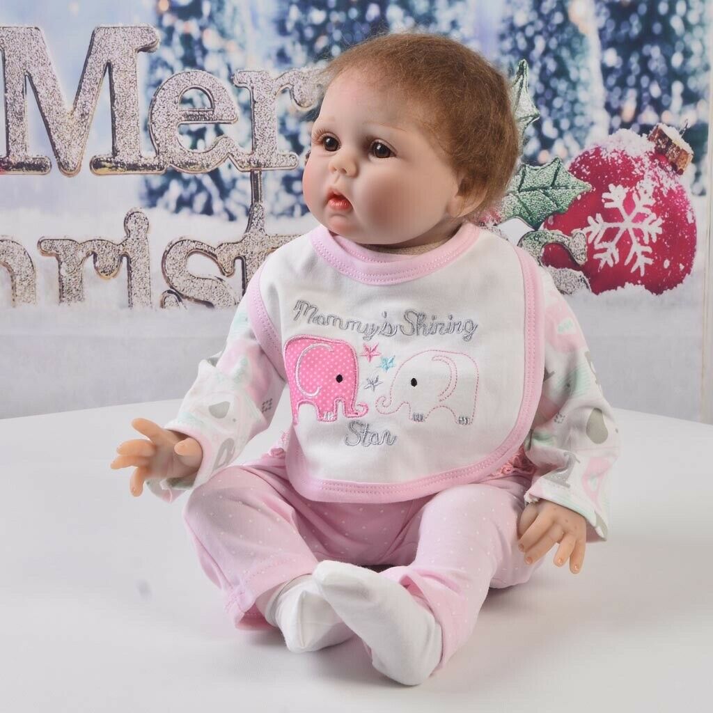 4pcs Sweet Jumpsuit Pants Bibs Clothes Set Casual Outfit Pink for 22-23inch