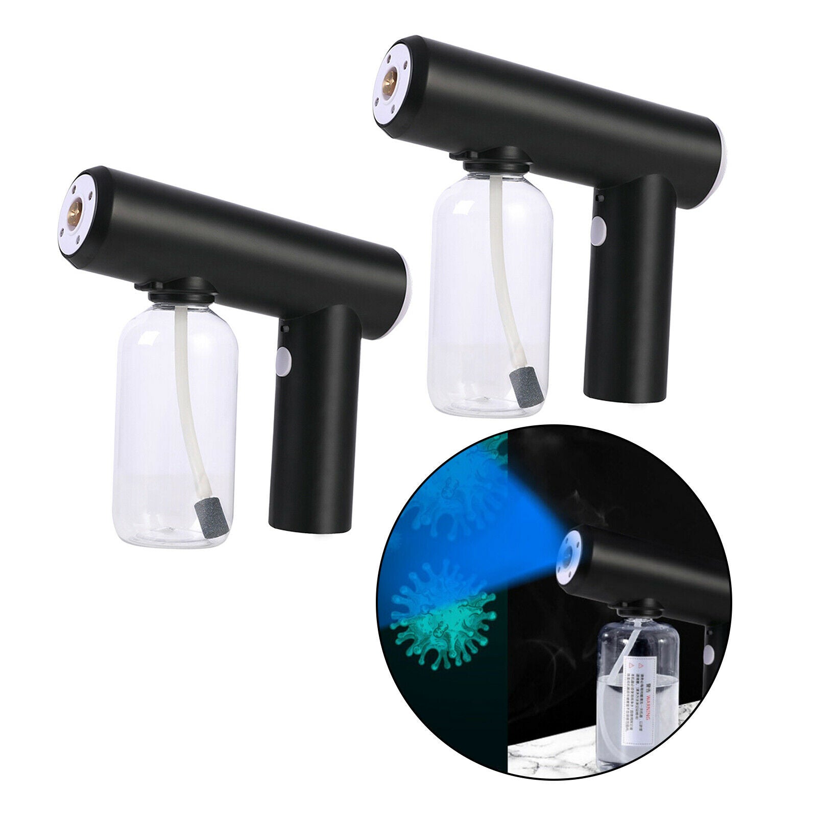 2/Set Rechargeable Nano Fogging Disinfectant Sprayer Gun Sanitizer Machine