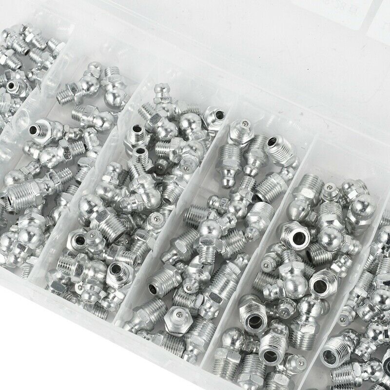 120Pcs Iron Galvanized 90 Degree and 45 Degree and Straight Hydraulic Grease FN7