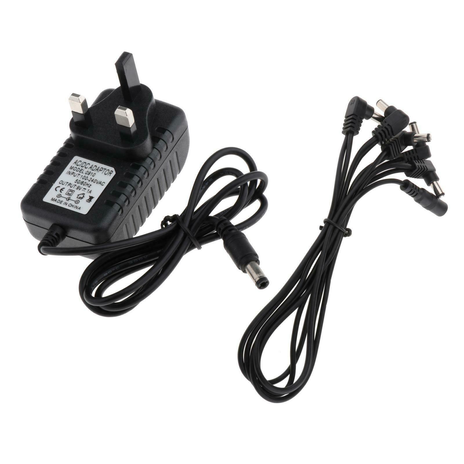 9V Guitar Effect Effector Power Supply Adapter w/ 1 to 5 Way Splitter Cable