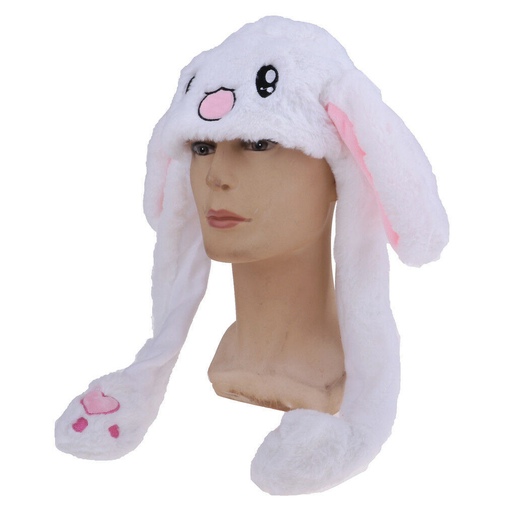 Children Kids Girls Earmuff Scarf Hat Cute Inflatable Novelty Rabbit Ear Cap