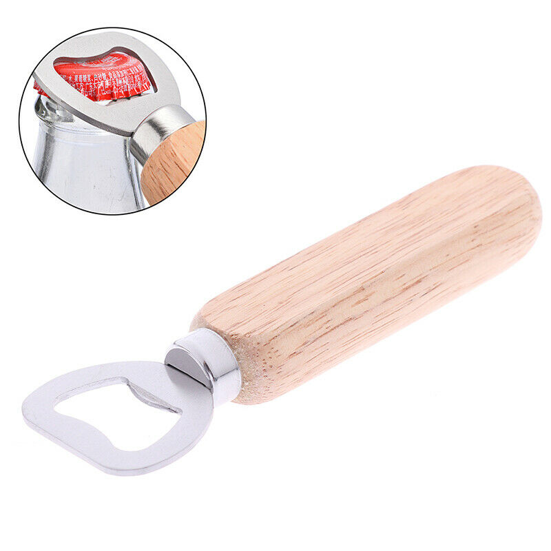 1 Pc Bottle Opener Rubber Wood Handheld Wine Beer Soda Glass Cap Bottle O.l8