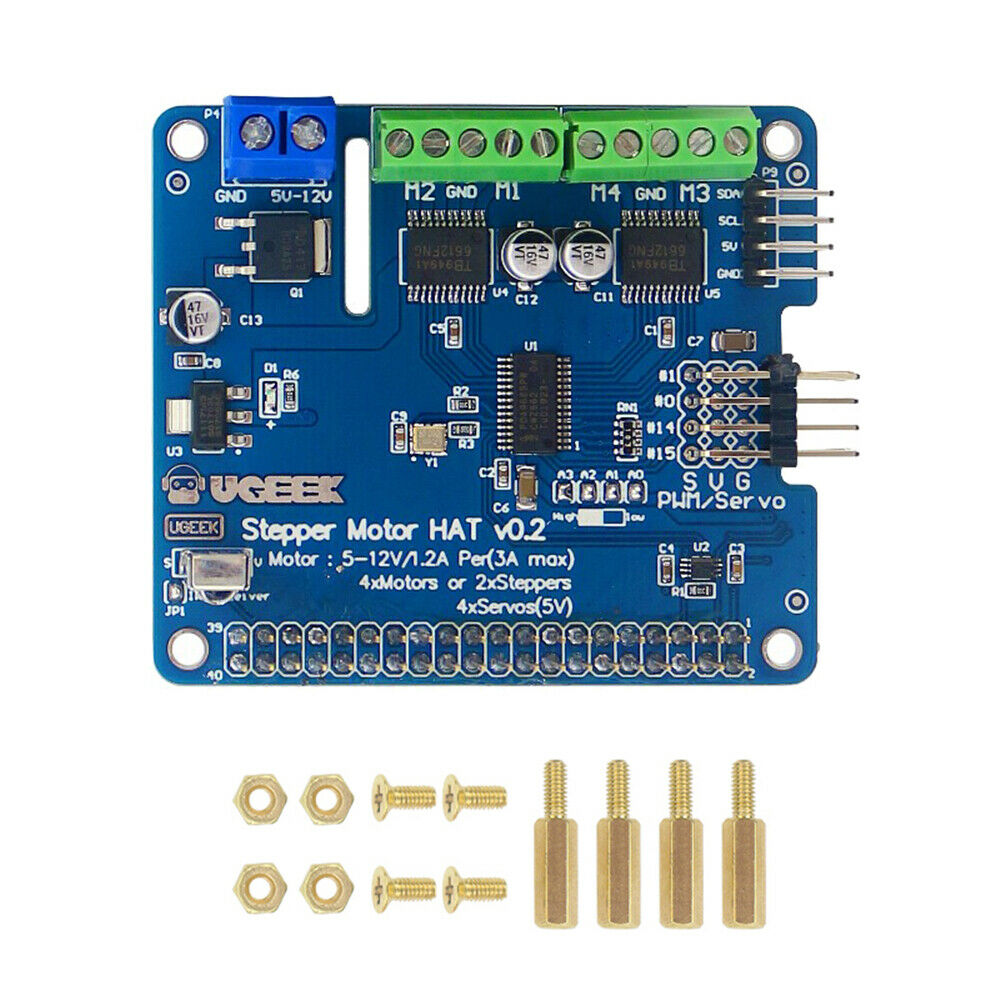 For Raspberry Pi 4 Stepper Motor HAT V2.0 5-12V I2C Interface Expansion Board