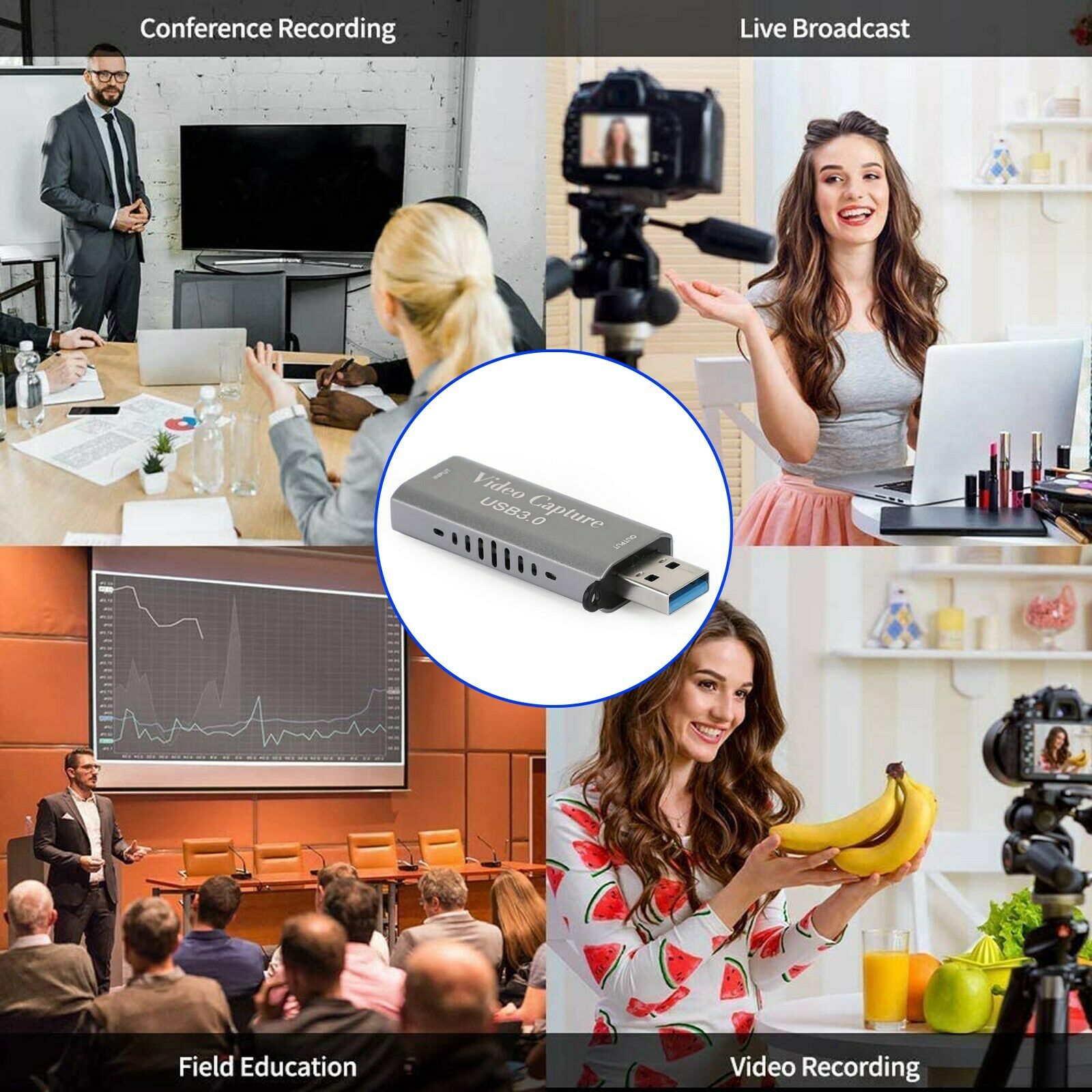 4K 1080P HD to USB 3.0 Video Capture Card Device Plug And Play Live Streaming CA