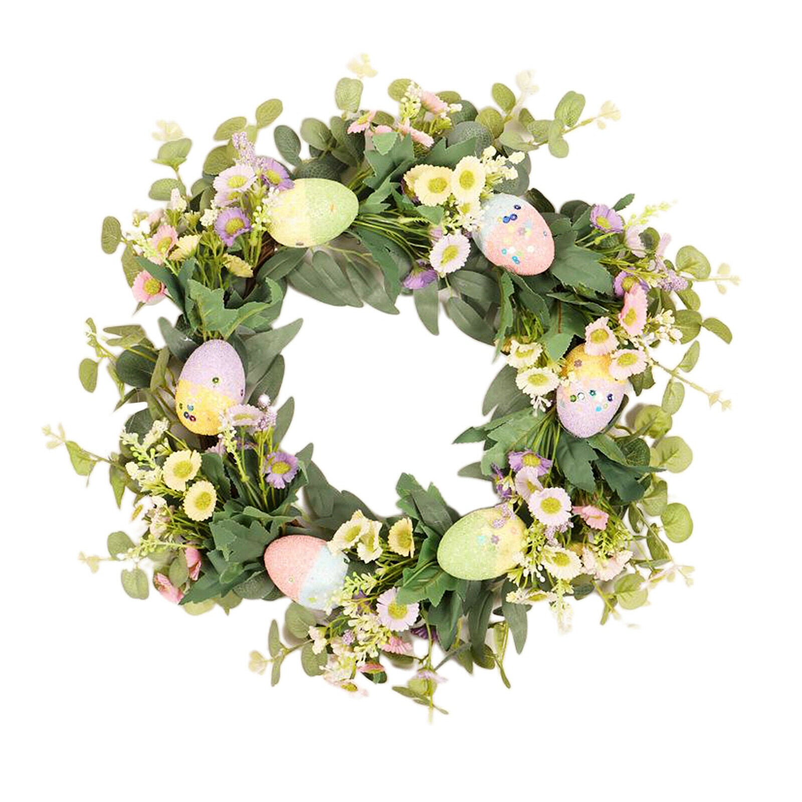 45cm Easter Wreath Decoration Hanger Garland Home Artificial Spring Wreaths