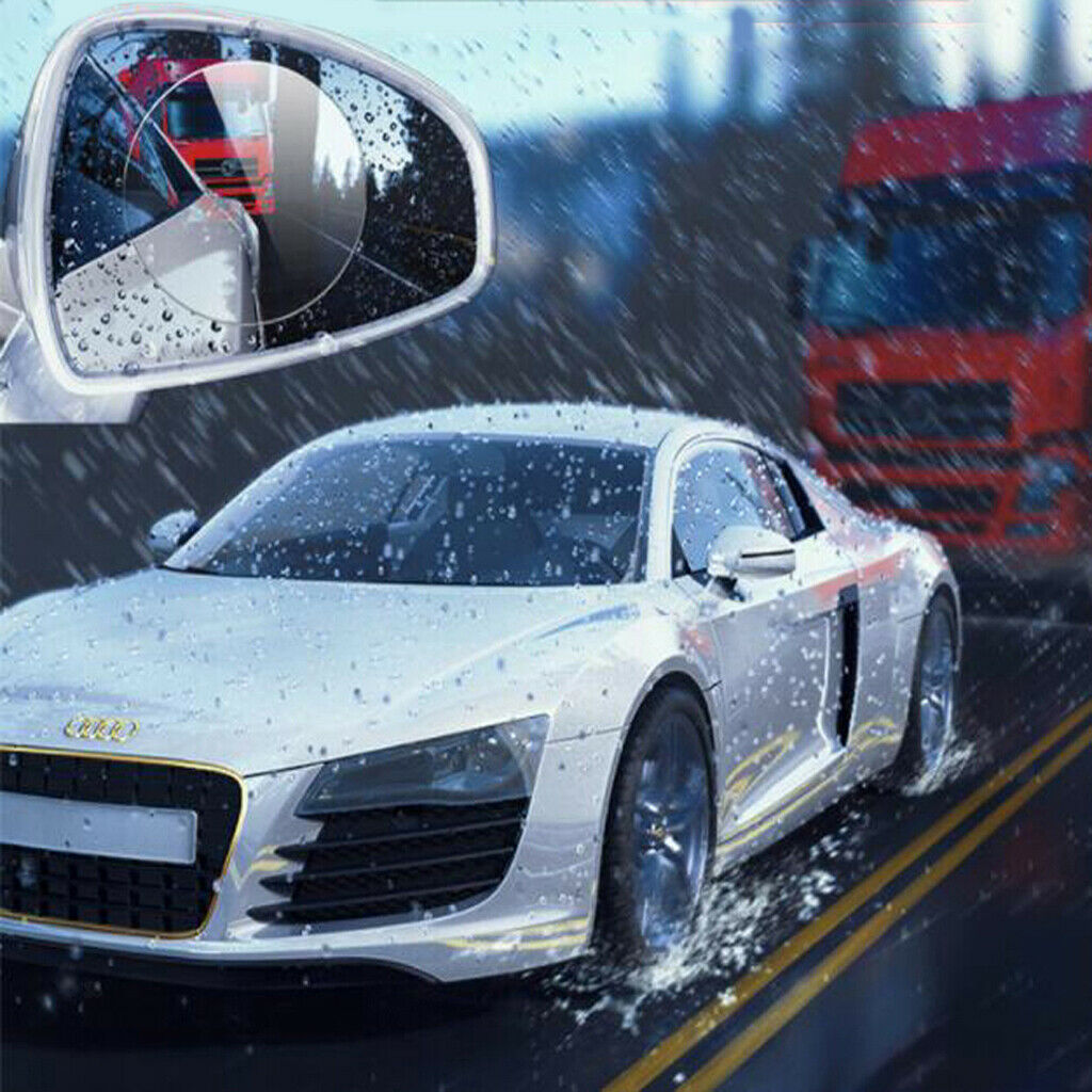 2PCS Oval Car Rearview Mirror Waterproof Anti Fog Rain Coating PET Film