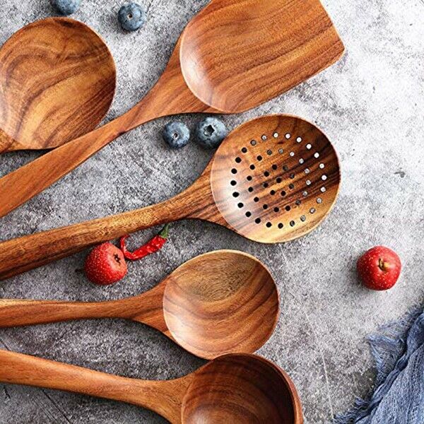 Kitchen Utensils Set, Wooden Spoons for Cooking Non-Stick Pan Kitchen Tool WooP8