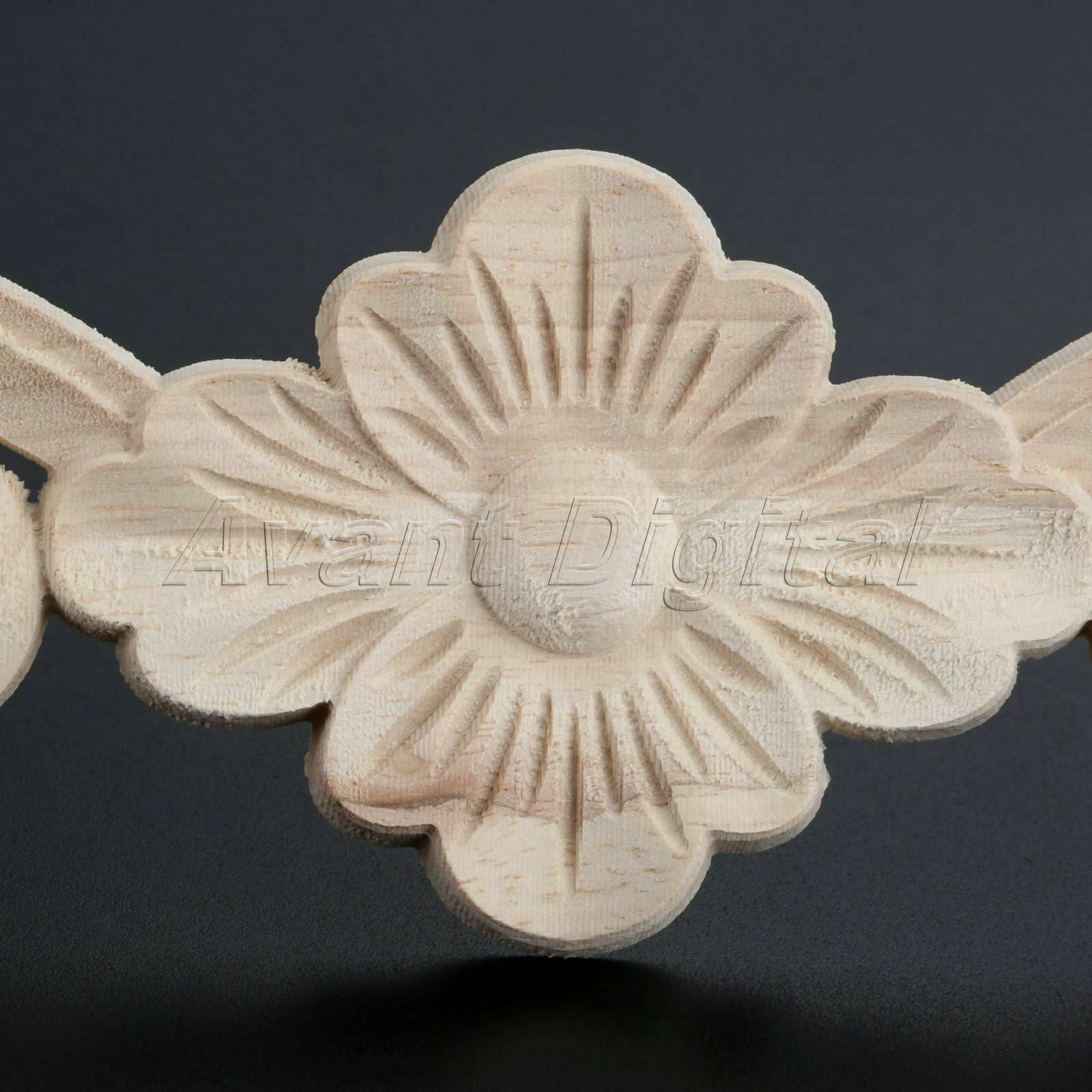 25*6cm European Style Unpainted Wooden Carved Long Onlay Applique Dyes Easily