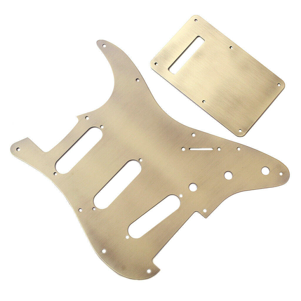 Retro SSS Pickguard Shield with Backplate for ST Electric Guitar Bronze New