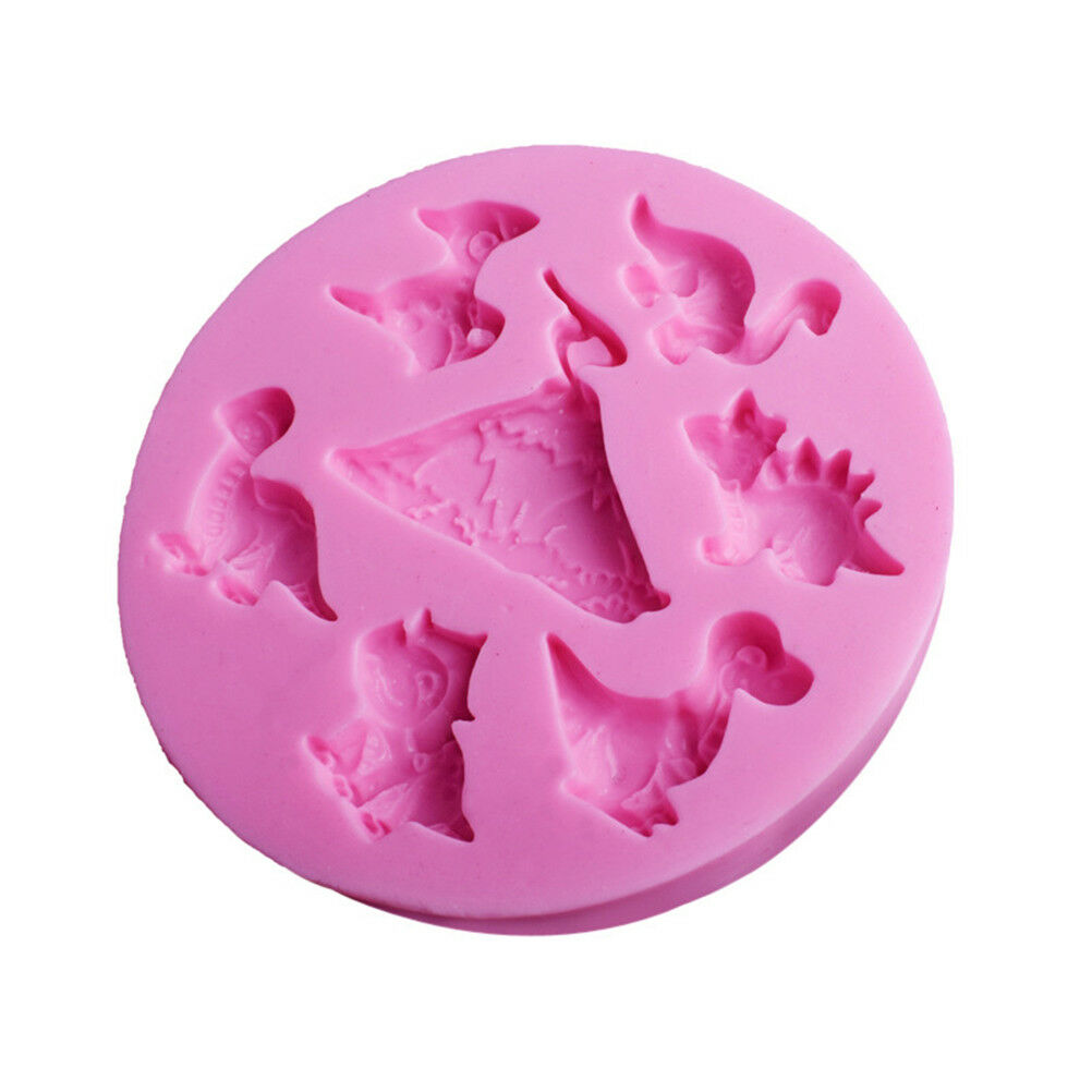 Dinosaurs Silicone Fondant Cake Decor Mould Chocolate Baking Sugarcraft Molj3SJ