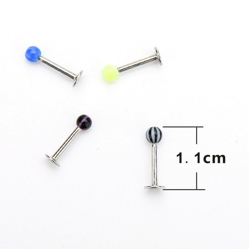 Flossy 10X Stainless Steel Ball Top Lip Studs Ear Rings Tragus Body Pierci.l8