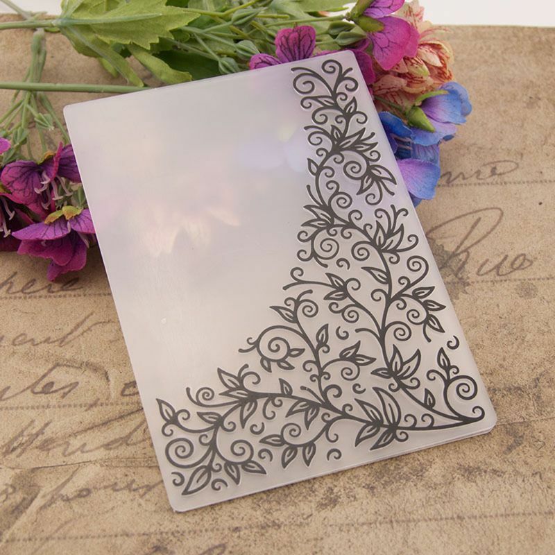 Flower Corner Plastic Embossing Folder Template DIY Scrapbook Album Card Making