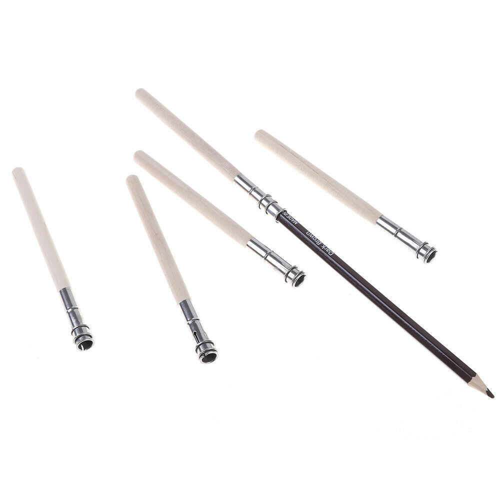 5Pcs Pencil Painting Extender Adjustable Wooden Lengthener Holder Drawing.l8