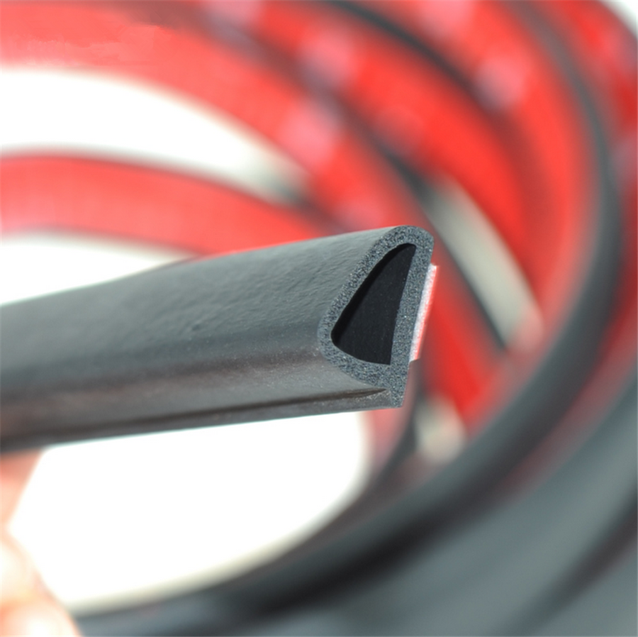 Sloping D Type Adhesive Rubber Seal Sound Insulation Car Door Edge Sealing Strip