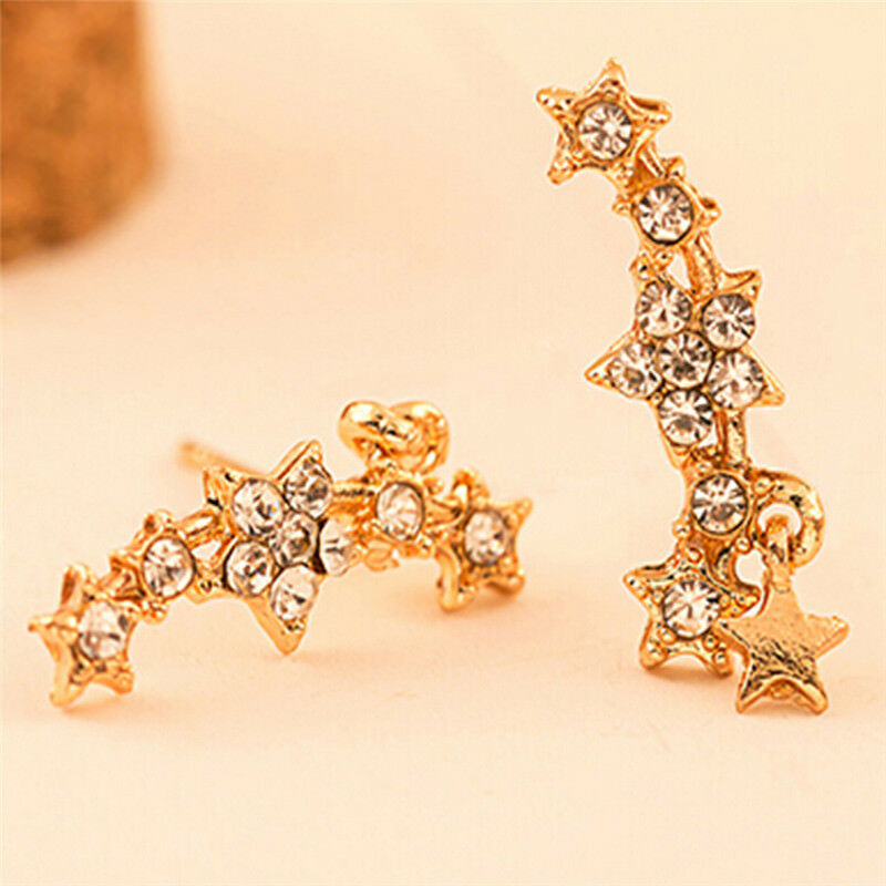 Star Crystal Rhinestone Ear Stud Earring Eardrop Earrings Women Jewelry Fash Rf