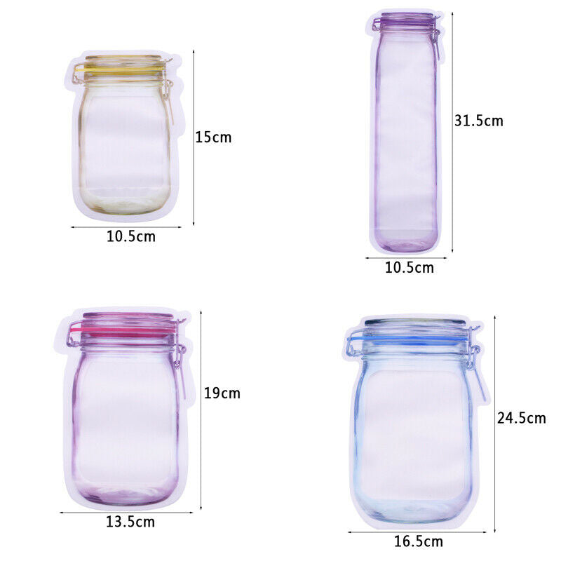 Mason Jar Design  Seal Zipper Bags Food Storage  20Pcs