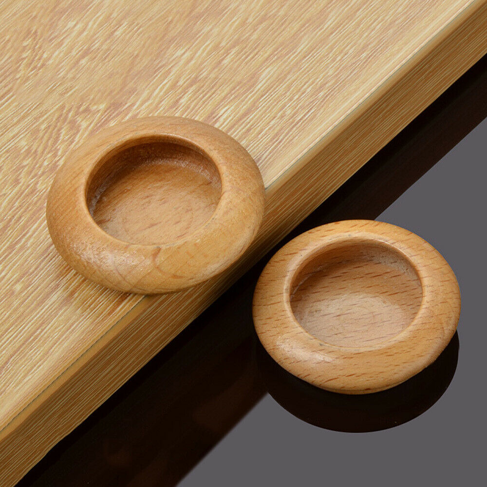 2x Wooden Recessed Knobs Door Cabinet Drawer Wardrobe Home Furniture Pull Handle