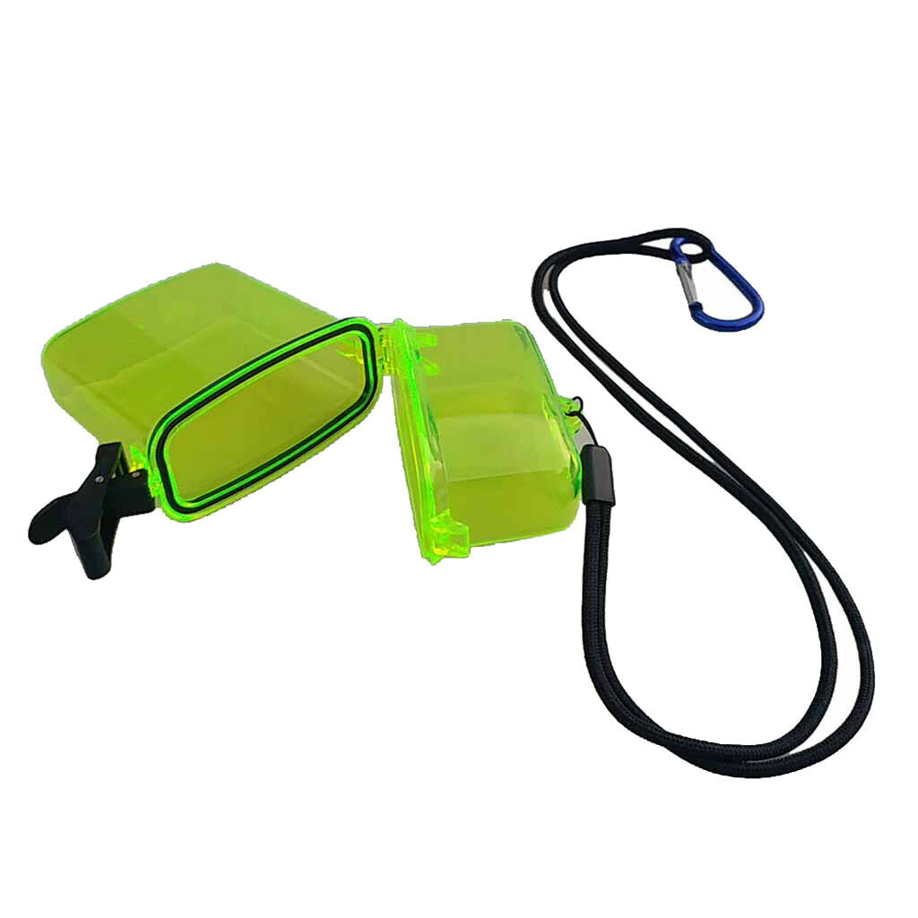 2Pcs Yellow+Gray Scuba Storage Box with Lanyard for Boating Fishing Sailing