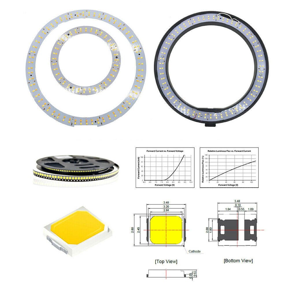 26cm White USB LED Ring Light 3Mode Live Makeup Camera Photography Flashes