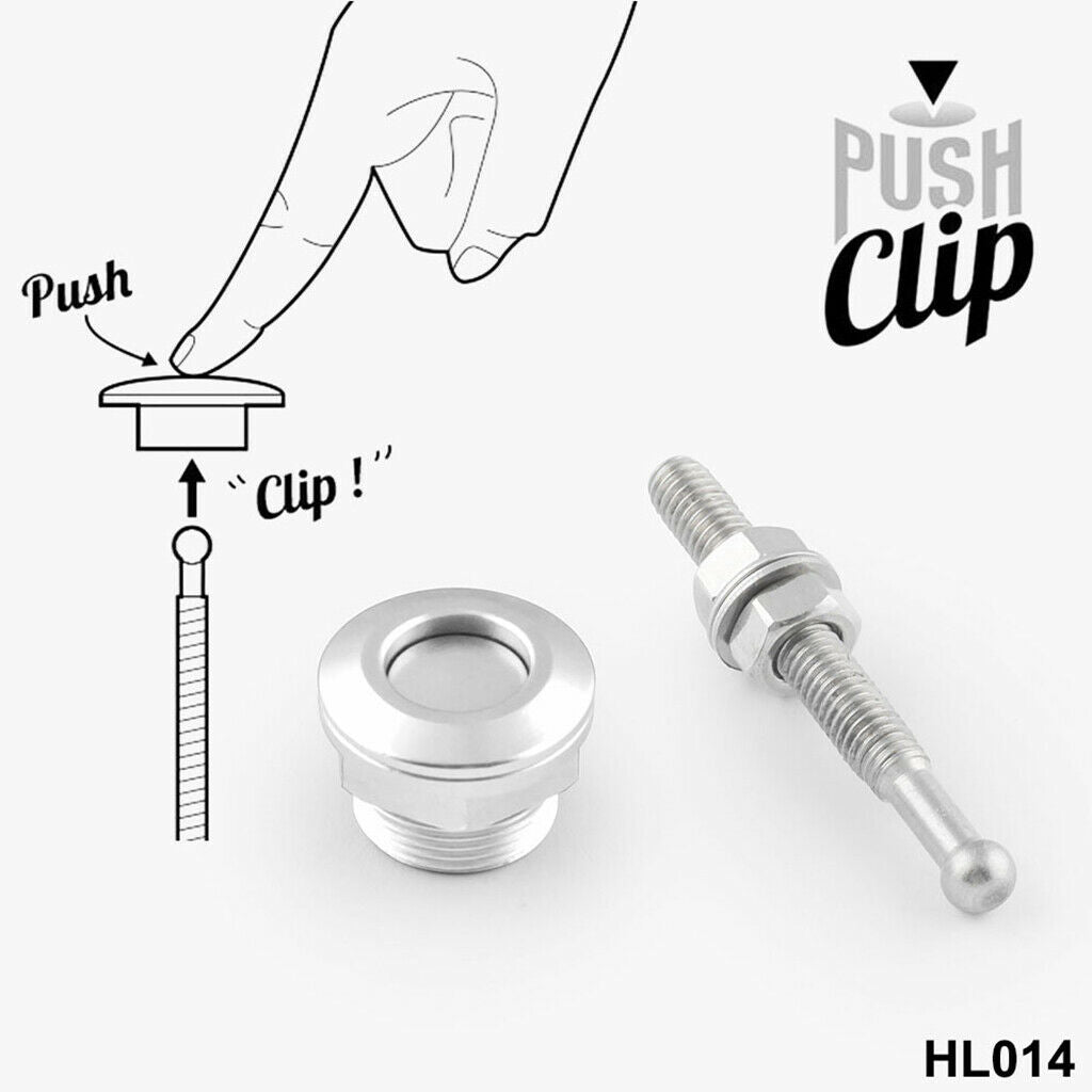 2Pcs Solid Car Bonnet Hood Latch Pin Locking Kit Push Button Quick Release 7/8