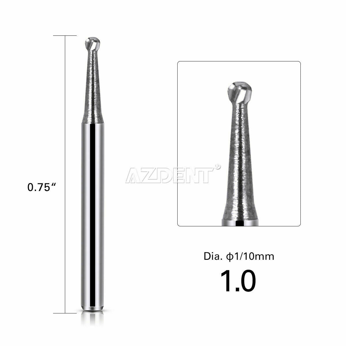 5 X Dental Tungsten Carbide Burs Drill FG 2 Round type For High Speed Handpiece