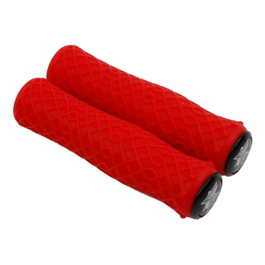 Silicone Anti-slip Bicycle Handlebar Grips Scooter Handle Bar Overgrip Red