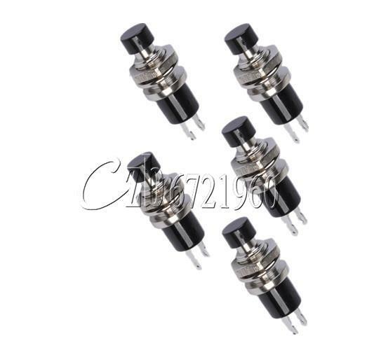 10PCS Black PBS-110 ON/OFF Push button Mini Lockless Momentary Switch