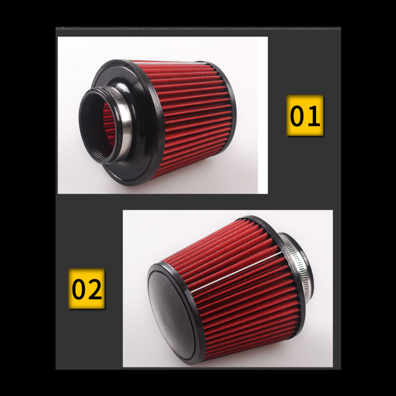 Universal Clamp-On Air Filter 3'' Car Ram Cold Air Intake Cone Standard Washable