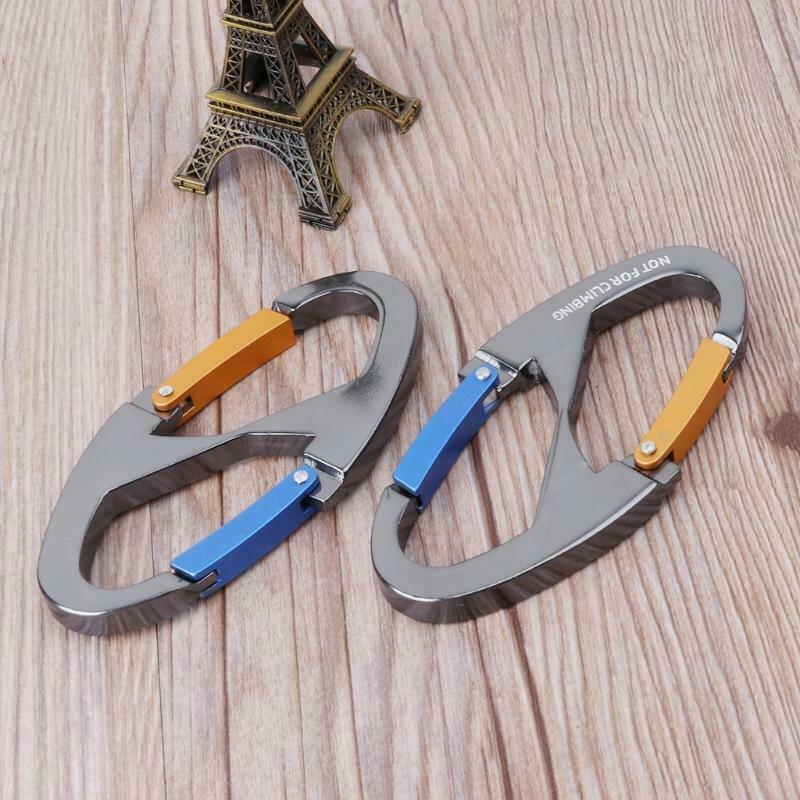 Outdoor Camping Tool 8 Shaped Carabiner Keychain Snap Clip Hook Hiking Buckle