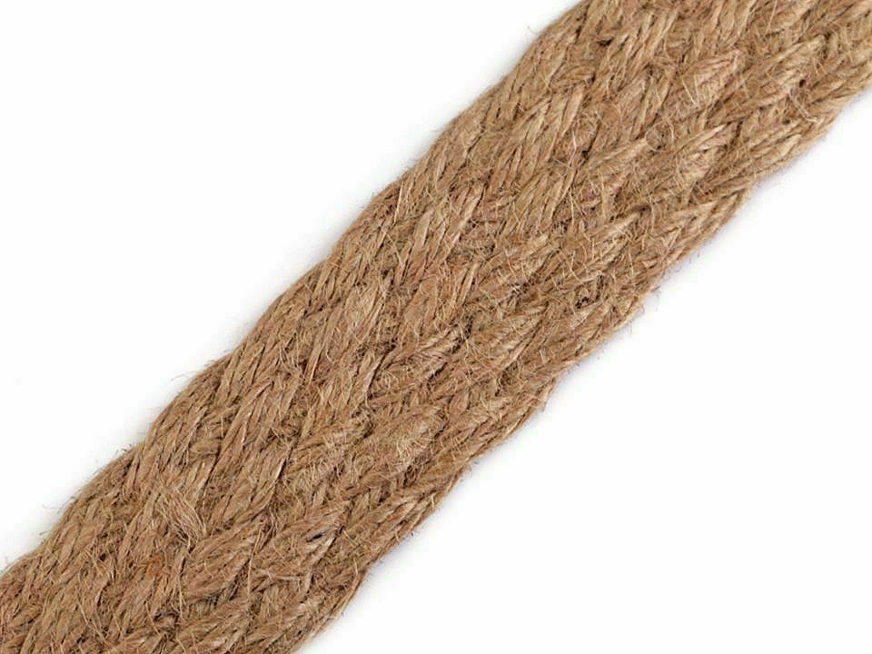 1m Natural Burlap Braided Jute Webbing Width 35mm Tapes Webbings Haberdashery