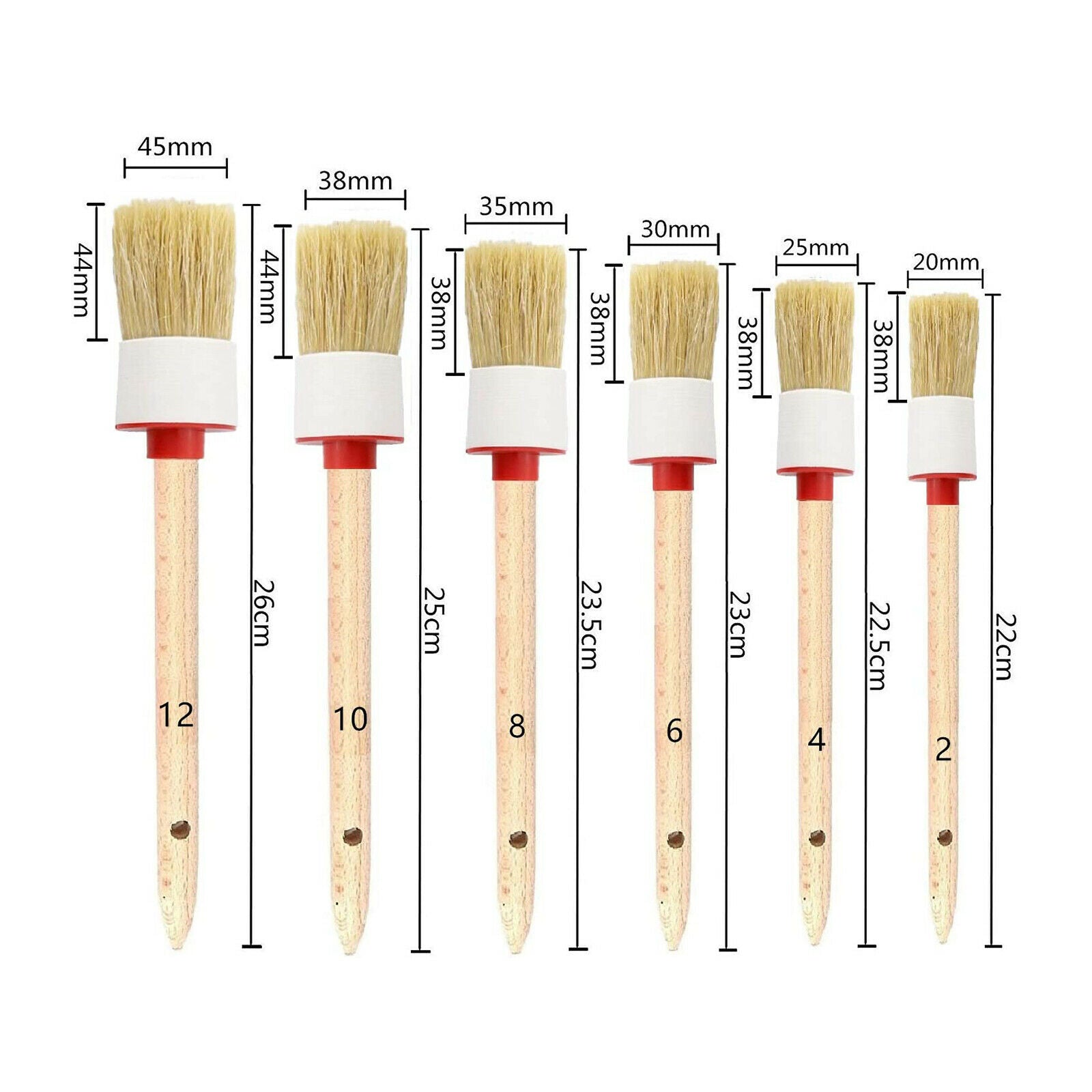 11X Professional Vehicle Car Auto Detailing Brush Kit Boar Hair Brushes