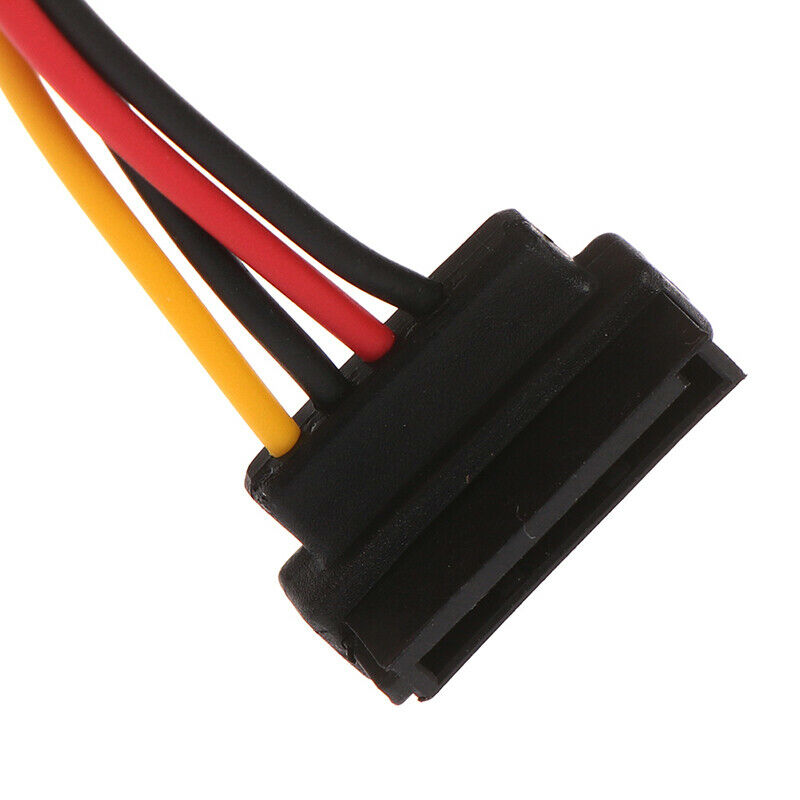 90 degree SATA 15-Pin Male to 2 x 15P Female Y Splitter Adapter Power Cab.l8