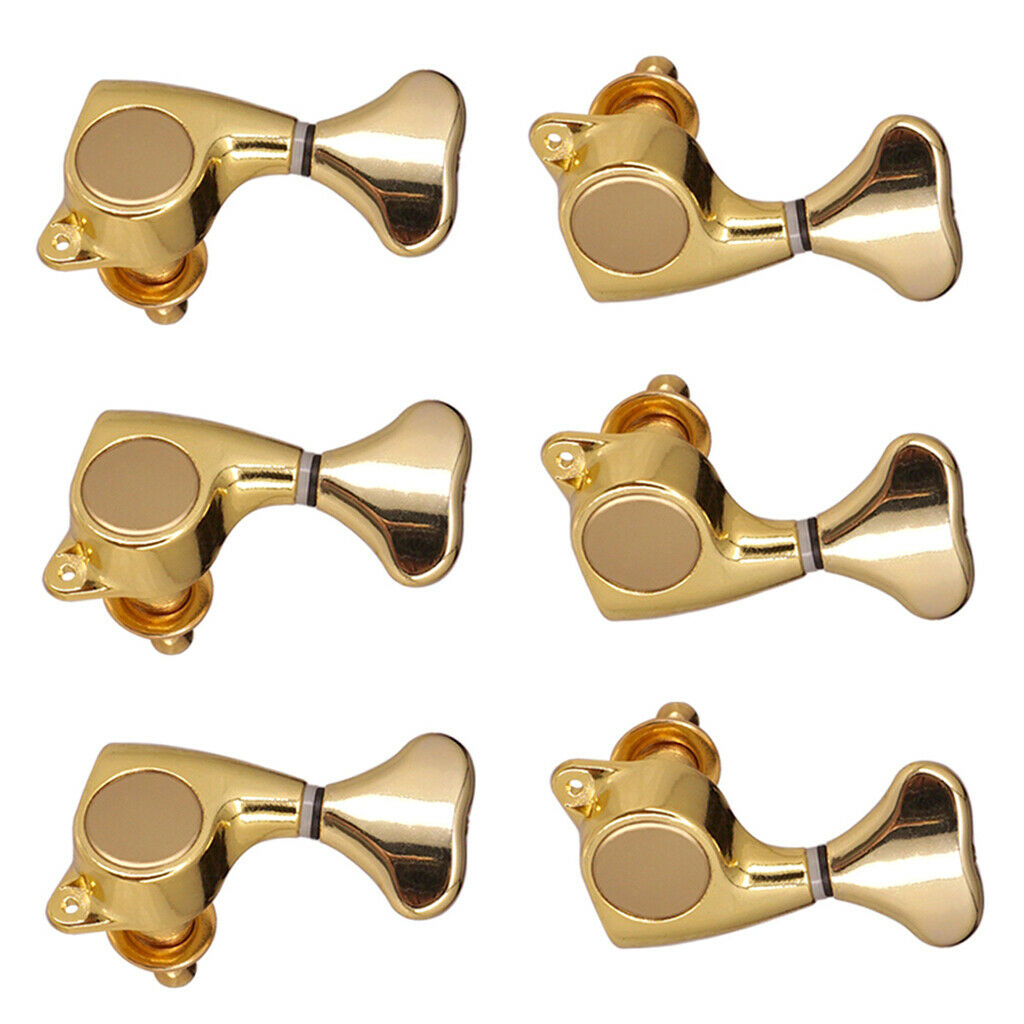 6 Piece 3R3L Iron Tuning Pegs Sealed Gears for