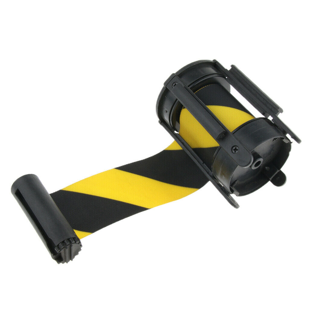2Pcs Black Yellow Retractable Queue Crowd Barriers Crowd Control Security