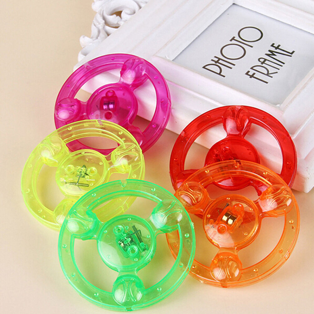 Colorful Plastic Spin LED Light Flying Saucer Kids Outdoor Toys BDAU