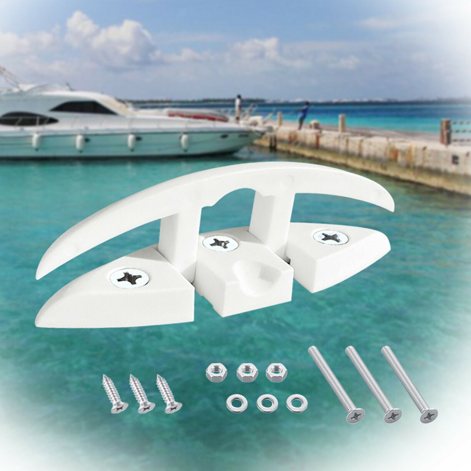 130mm Heavy Duty Boat Flip Up Collapsible Cleat Dock Marine Kayak Fittings