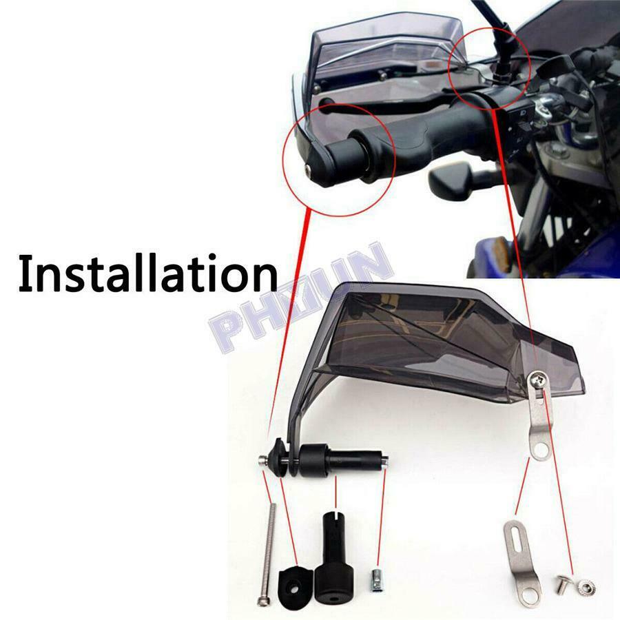 2x Black Clear Motorcycle Hand Guards Universal Fit For 7/8" (22mm) Handlebars